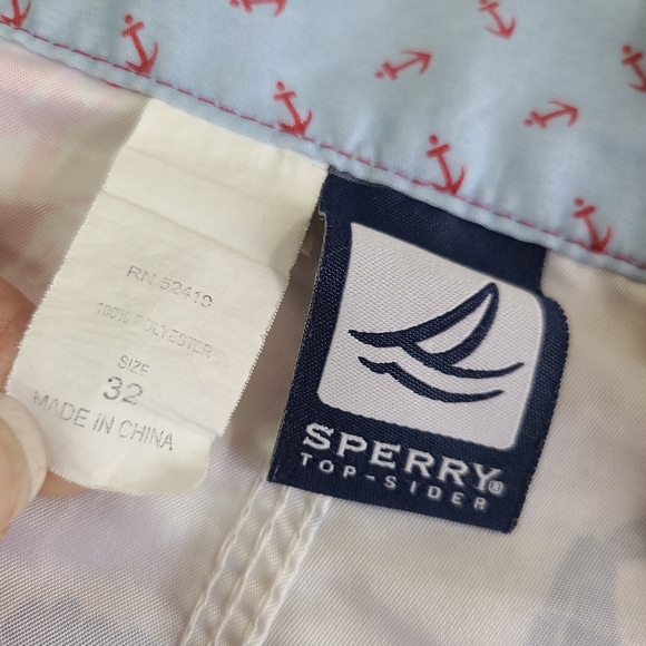 Sperry Lobster red white blue swim trunks unlined - Picture 5 of 5